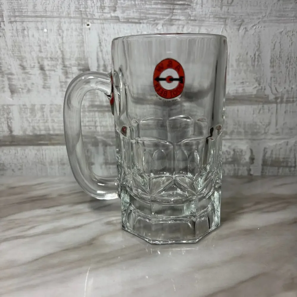 Vintage A&W Root Beer Heavy Glass Mug Bullseye Logo